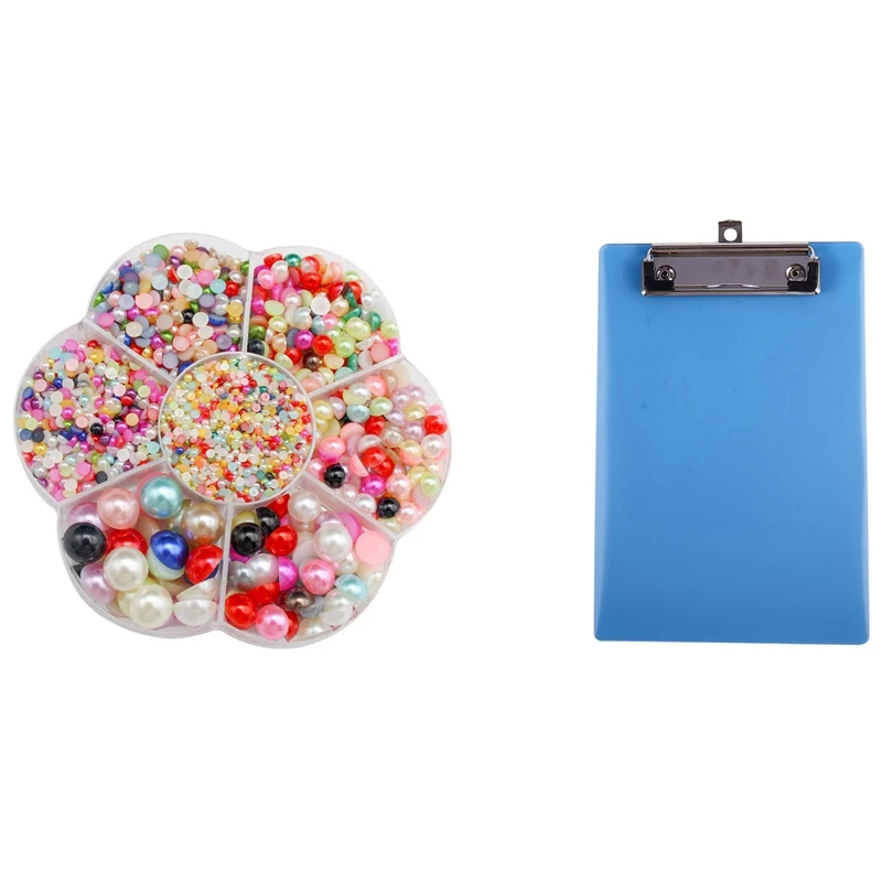 

Зажим для Бумаги A5 с пружинным зажимом, полукруглая доска смешанных цветов с плоской задней поверхностью с имитацией жемчуга, 4 мм-8 мм