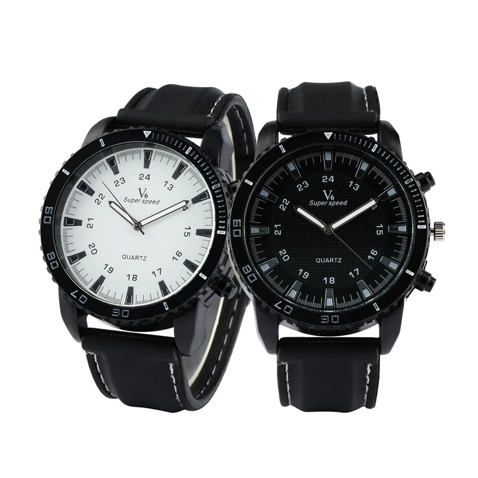 

Big Dial Couple Silicone Band Couple Watches Black/White Dial Sport Fashion Lovers Watches Quartz Movement