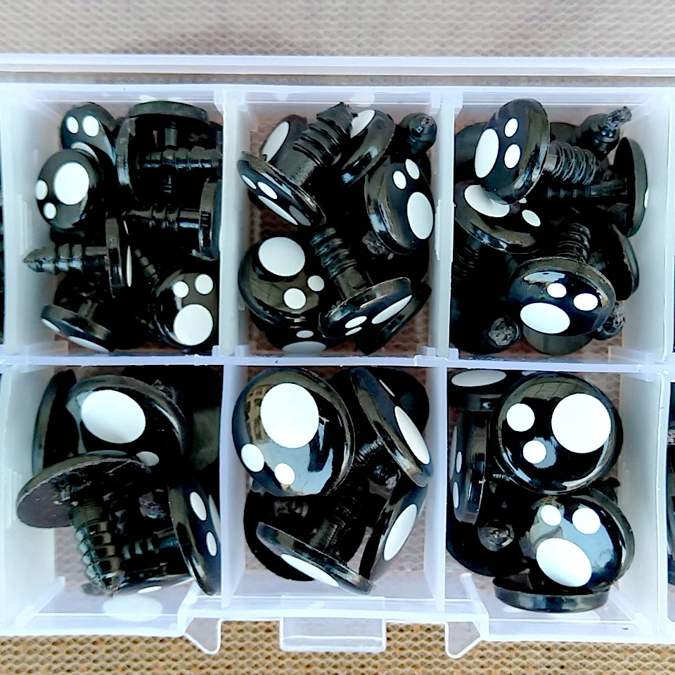 

100pcs 8/10/12mm Black Eyes For Cartoon Safety Eyes For Dolls Making Animal Amigurumi Bear Craft Stuffed Accessories
