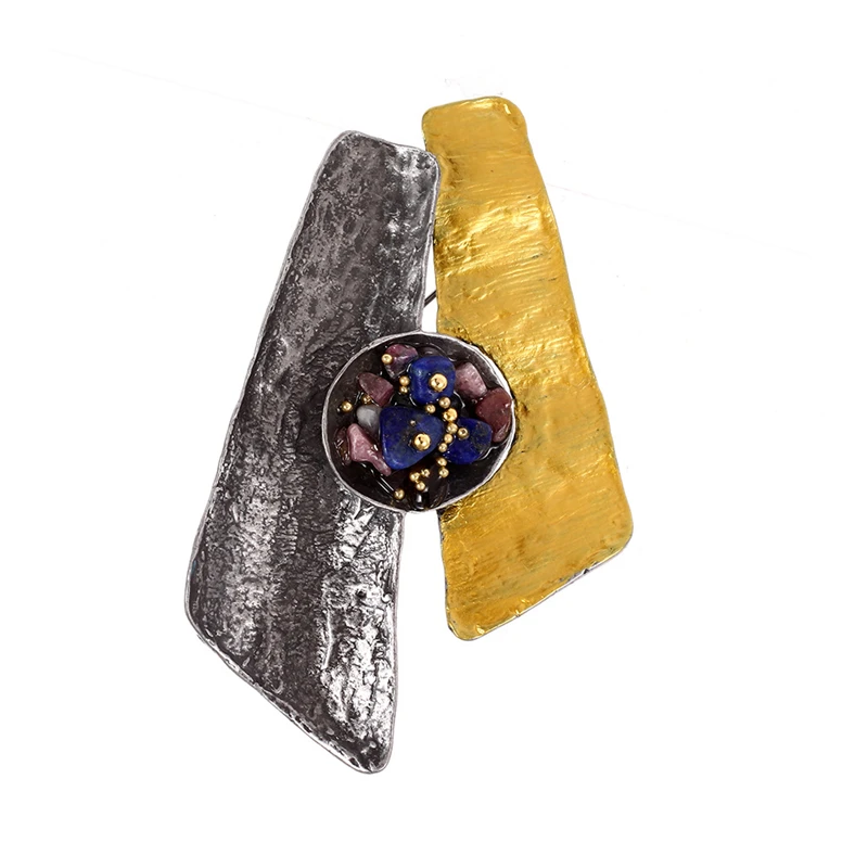 

Vintage Enamel Pin Matel Multicolor Stone Brooches For Men 2019 Fashion Geometric Brooch Pins Jewelry Dropshipping