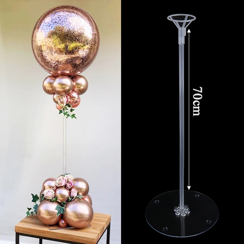 

35cm/70cm Plastic Balloon Stand LED Balloons Decor bobo baloon stick stand with Battery lights for Glow party Wedding Christmas