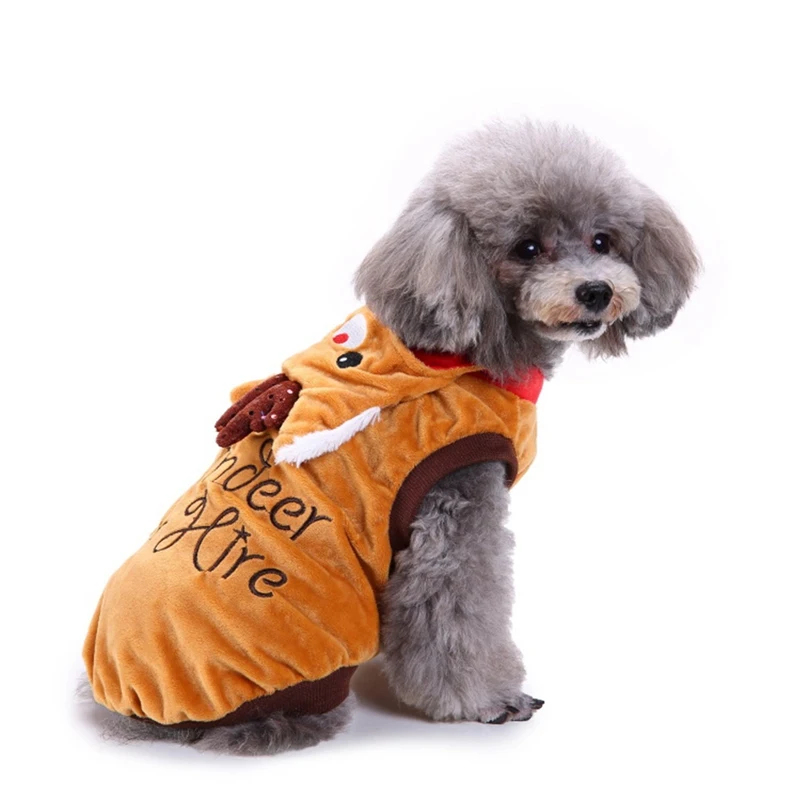 

Cute Christmas Dog Coat Vest Pet Clothes Christmas Elk Coat Jacket Lovely Clothes for Dogs Pets Puppies Winter Warm Clothes