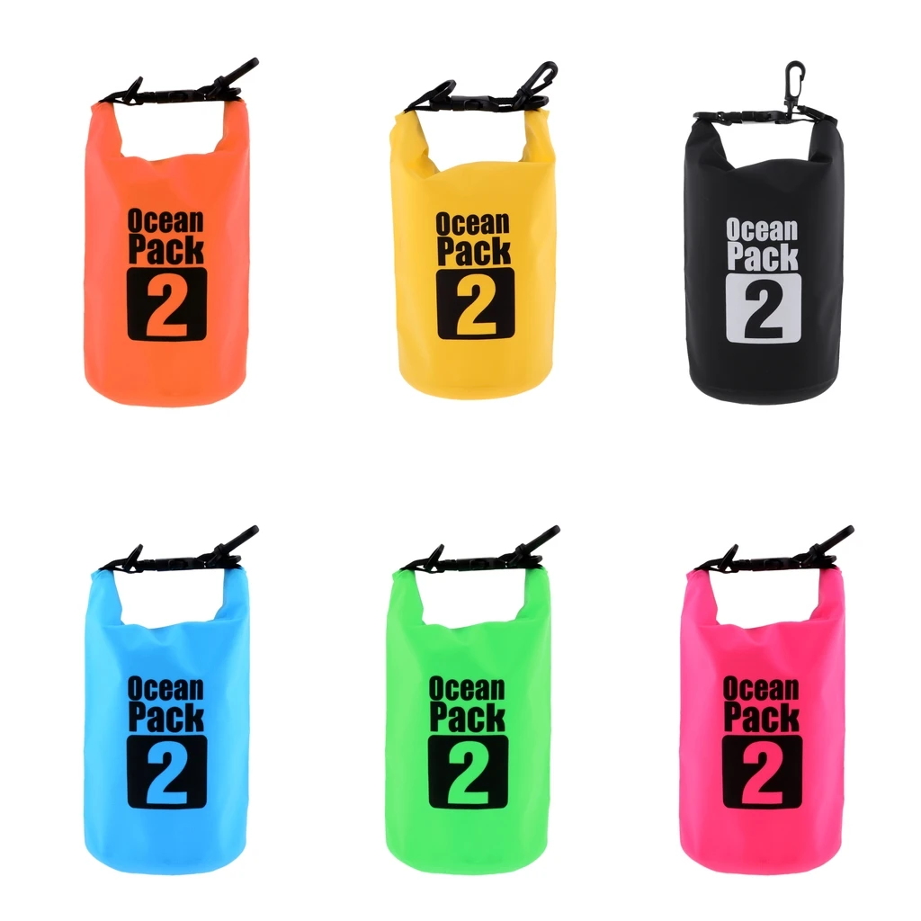 

2L Waterproof Dry Bag Sack & Swivel Hook for Kayaking Canoeing Boating Swim