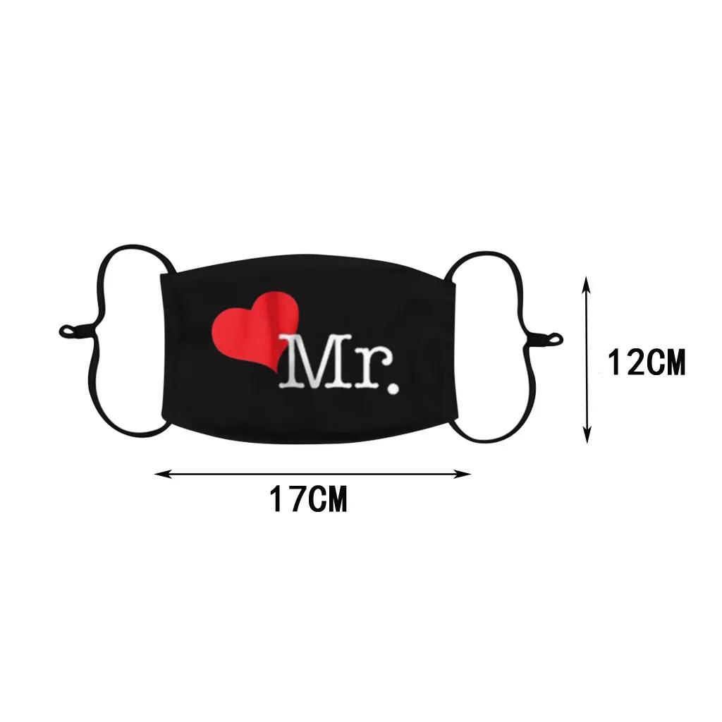 Взрослая многоразовая маска для лица с регулируемым фиксатором Mr. Mrs. печать рта.