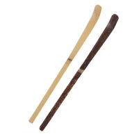 wood tea sticks matcha spoon teaware teaspoon handmade black bamboo leaf spatula guide kitchen tool spice gadget cooking utensil