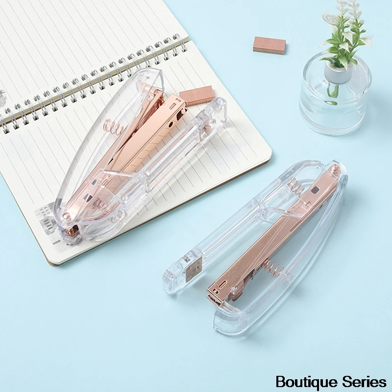 

Rose Gold Exquisite Stapler Edition Metal Manual Stapler Office Accessories Stationery