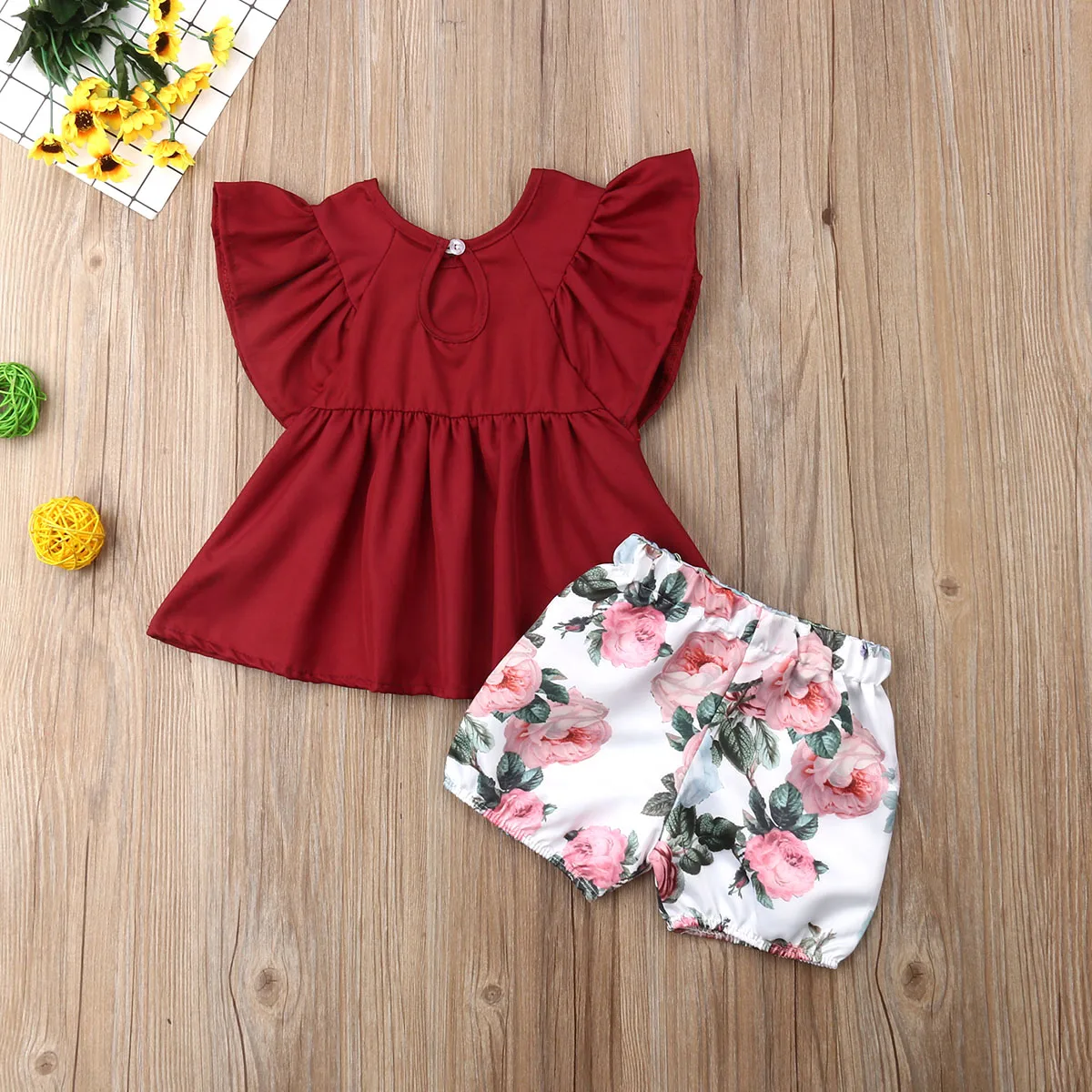 

Newborn Infant Kids Baby Girl Floral Tops Dress Shorts Pants Clothes Outfits