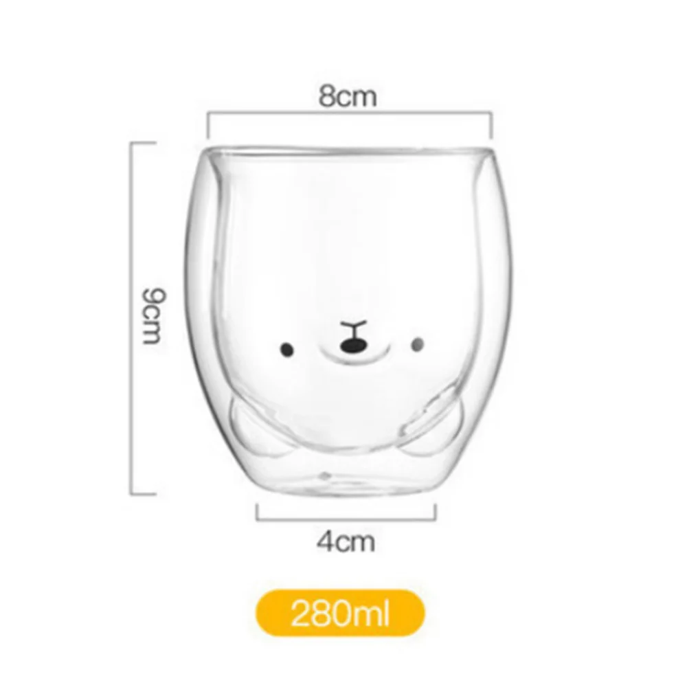 

Glass Mugs Double Wall Glass Mug, Bear Cat Dog Animal Double-layer Glass Mug Coffee Cup, Christmas Mug Gift ,Cute Milk Cup
