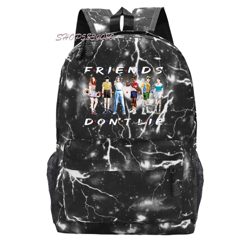 

Hot Sale Friends Dont Lie Stranger Things Backpacks Kids Schoolbag Boys Girls Teens Schoolbag Knapsack Children Rucksack Mochila