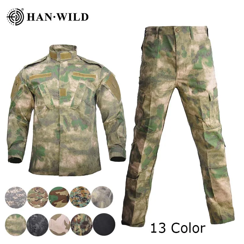 

13 Color New Men Militar Uniform Army suits Tactical Military Soldier Outdoor Combat ACU Camouflage Special Clothes Pant