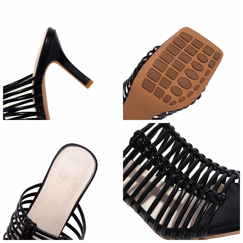 

ORCHA LISA New 2021 Women Sandals Open Toe 8.5cm High Thin Heels Slip-On Patent Leather Sexy Stylish Big Size 35-46 Casual B2482