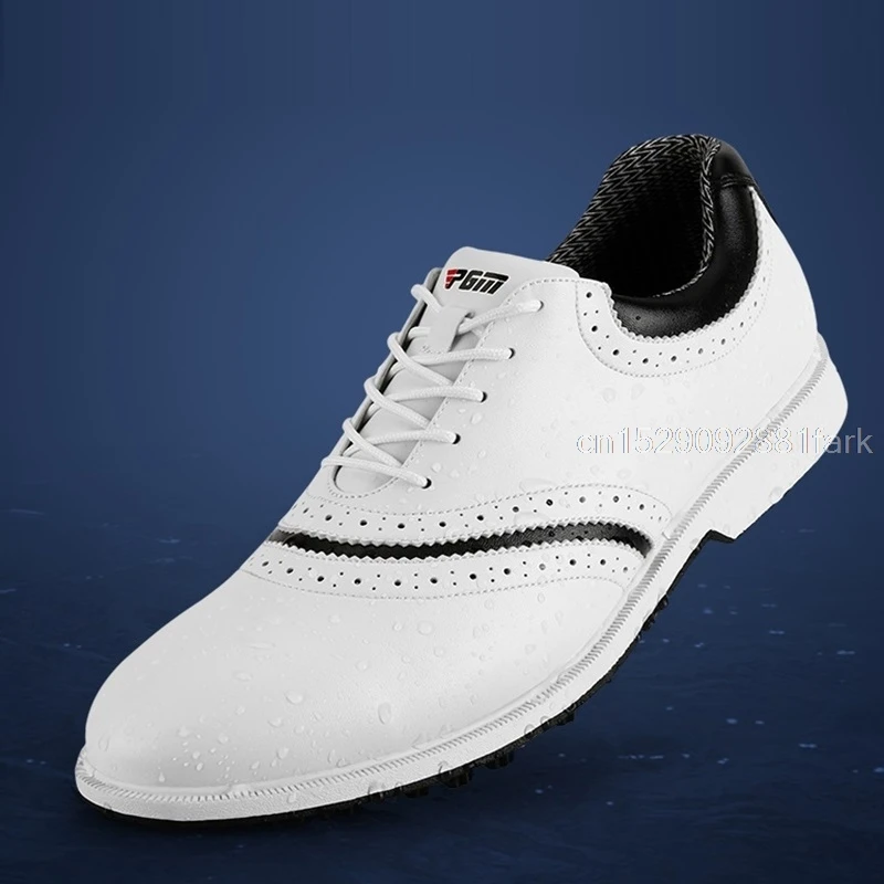 Туфли PGM мужские для гольфа водонепроницаемые дышащие Нескользящие броги стиль