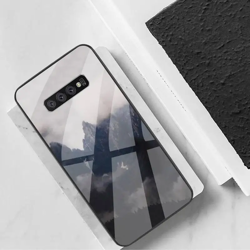 

0 Ottwn Starry Sky Scenery Phone Case Tempered Glass For Samsung Note8 9 10 10pro 10plus 20 20ultra S8 S9 10 20 Plus