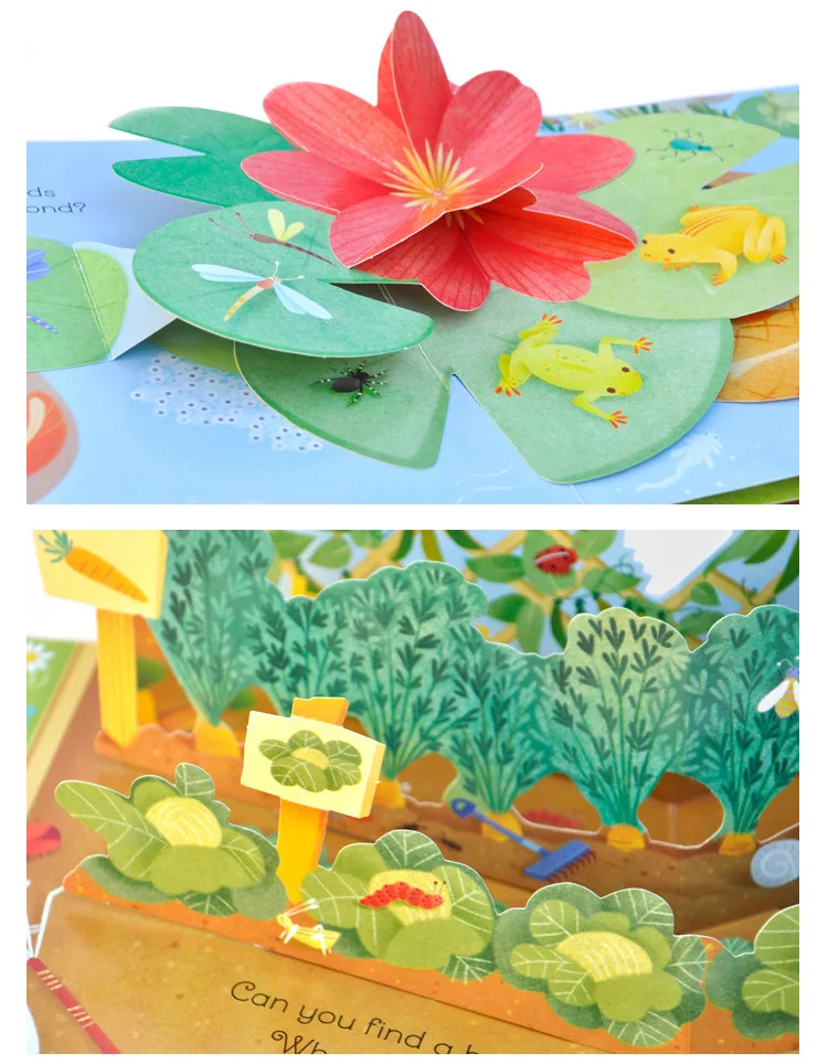 

Pop Up Garden English Educational 3D Flap Picture Books Children Kids Reading Book For 3-6 Years Old
