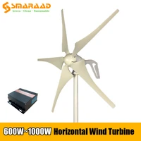 spanish warehouse deliver sc 600w 800w 1000w horizontal wind turbine generator mppt controller 12v 24v 3 5 blades small windmill