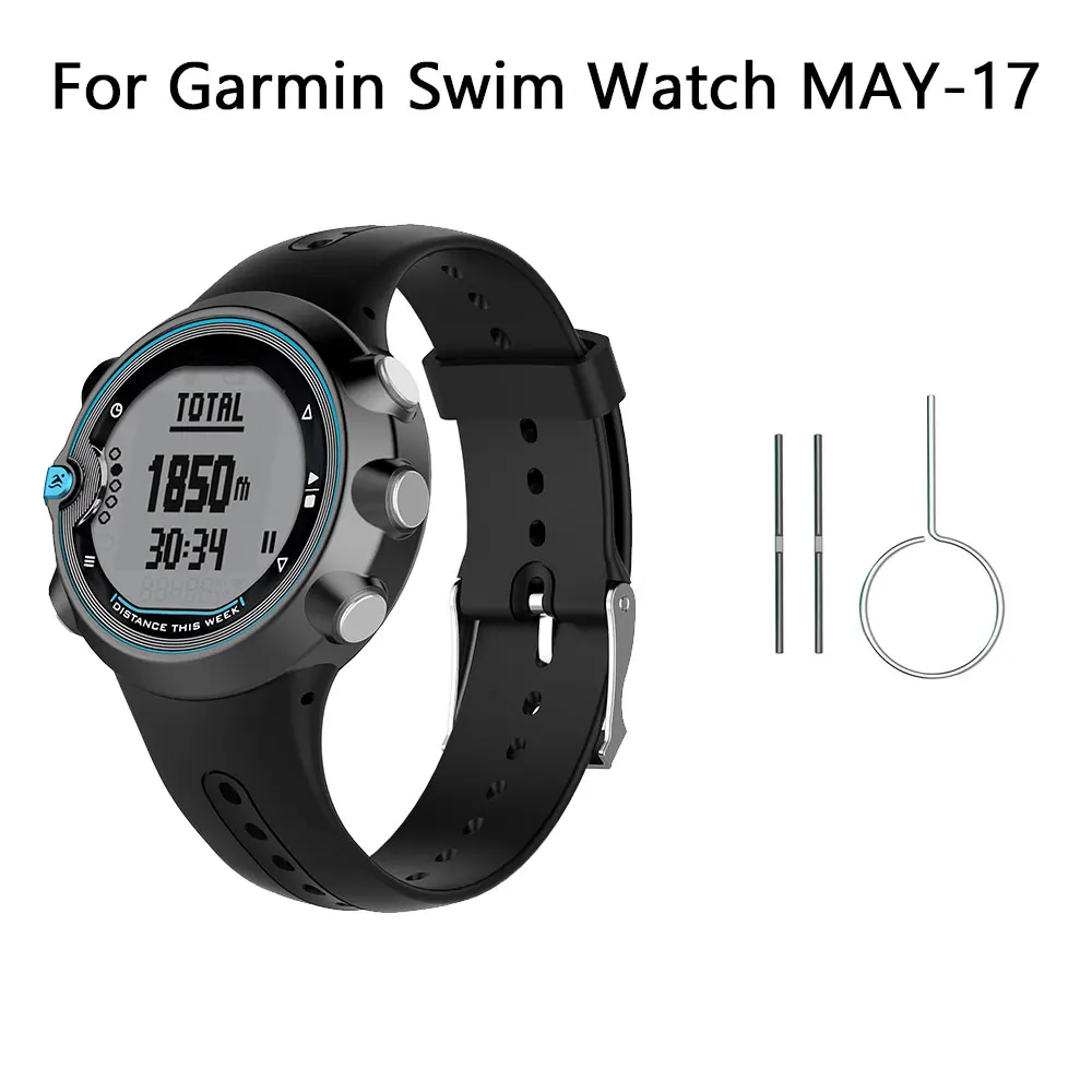 

Silicone Watchband Band For Garmin Swim Watch MAY-17 Smart Watch Wristband Band Strap Bracelet Waterproof With Tools
