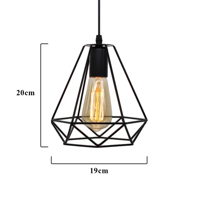 Современный Железный подвесной светильник E27 винтажная Светодиодная лампа