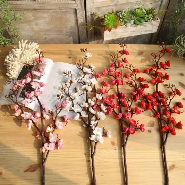 

Fashion 93cm Long Artificial Chinese Style Plum Blossom Flower Silk Flower for Home Party Wedding Event Decoration