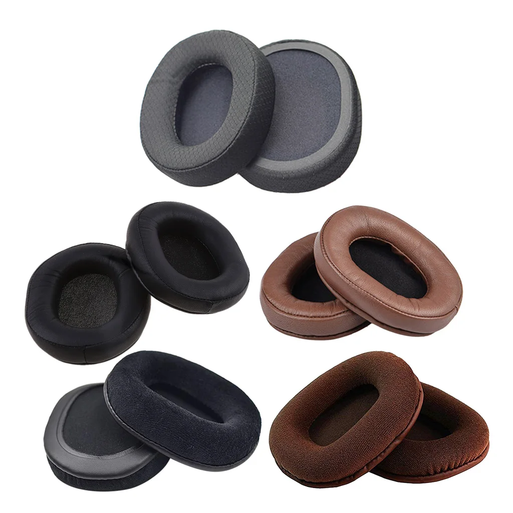 

1Pair Replacement Sheepskin Leather Earpads Splicing Mesh Cloth Ear Cushion Cover for SteelSeries Arctis 3 5 7 Pro Headphones