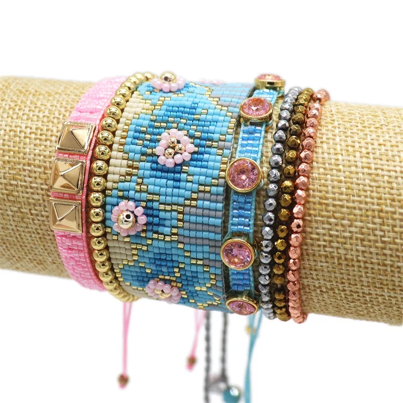 

GRAPES Summer MIYUKI Bracelet Flower Pattern Jewelry Bohemian Bracelets Mujer Moda Beach Women Handmade Pulseras Gifts Wholesale