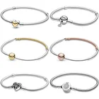 Браслет из серебра 925 пробы с застежкой в виде сердца и семейного дерева