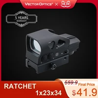 vector optics gen2 ratchet 1x23x34 hunting red green dot scope 4 reticle open sight with picatinny mount for ak 5 56 12ga 308