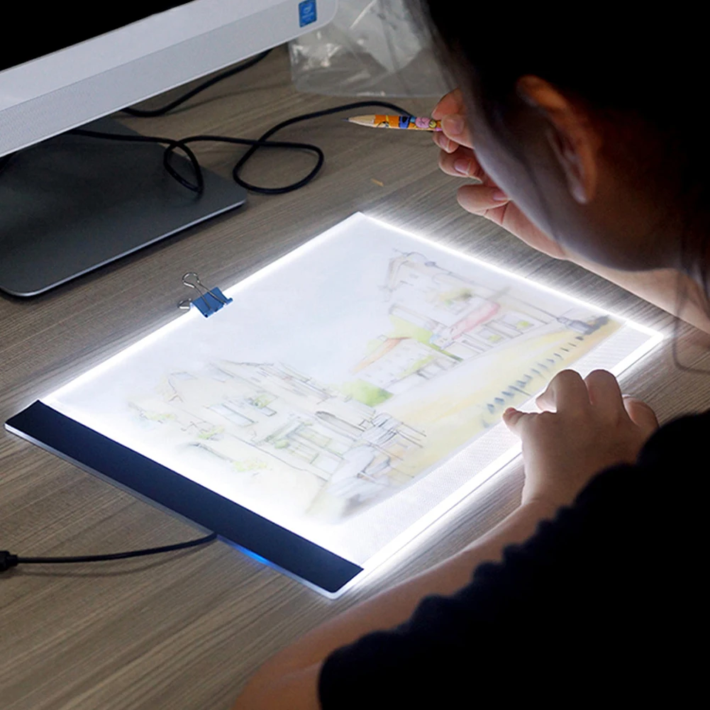 

Portable Tablet Digital Graphic Pad Writing Copy Board A4 LED Drawing Painting for Household Computer Safety Parts