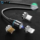 Магнитный кабель OLAF 3A Micro USB Тип C для Samsung S9 Huawei Быстрая зарядка USB C Магнитный кабель для iPhone 11 зарядное устройство Шнур для телефона