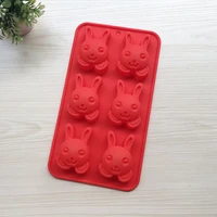 2021 new food grade 6 hole rabbit silicone cake mold baking kitchen utensils hand soap utensils wholesale drop shipping