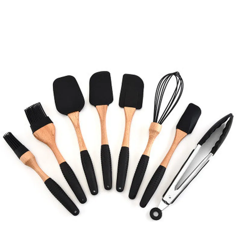 Силиконовая деревянная ложка Тернер для супа лопатка щетка скребок перчатки