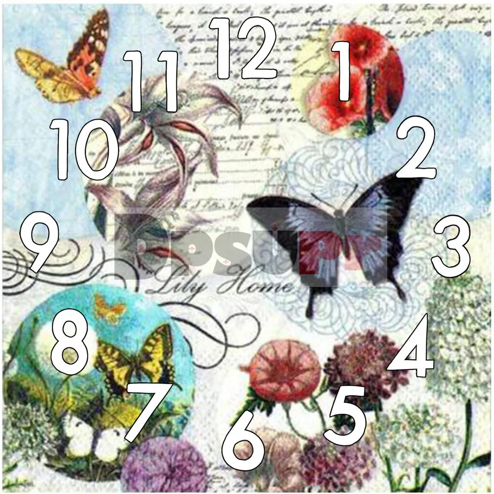 

Dpsupr 5D Diamond Painting Kit With Clock Mechanism Cross stitch Full Square Round Diamond Embroidery Butterfly Mosaic Home G132
