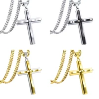 simple cross pendant necklace stainless steel stylish birthday men