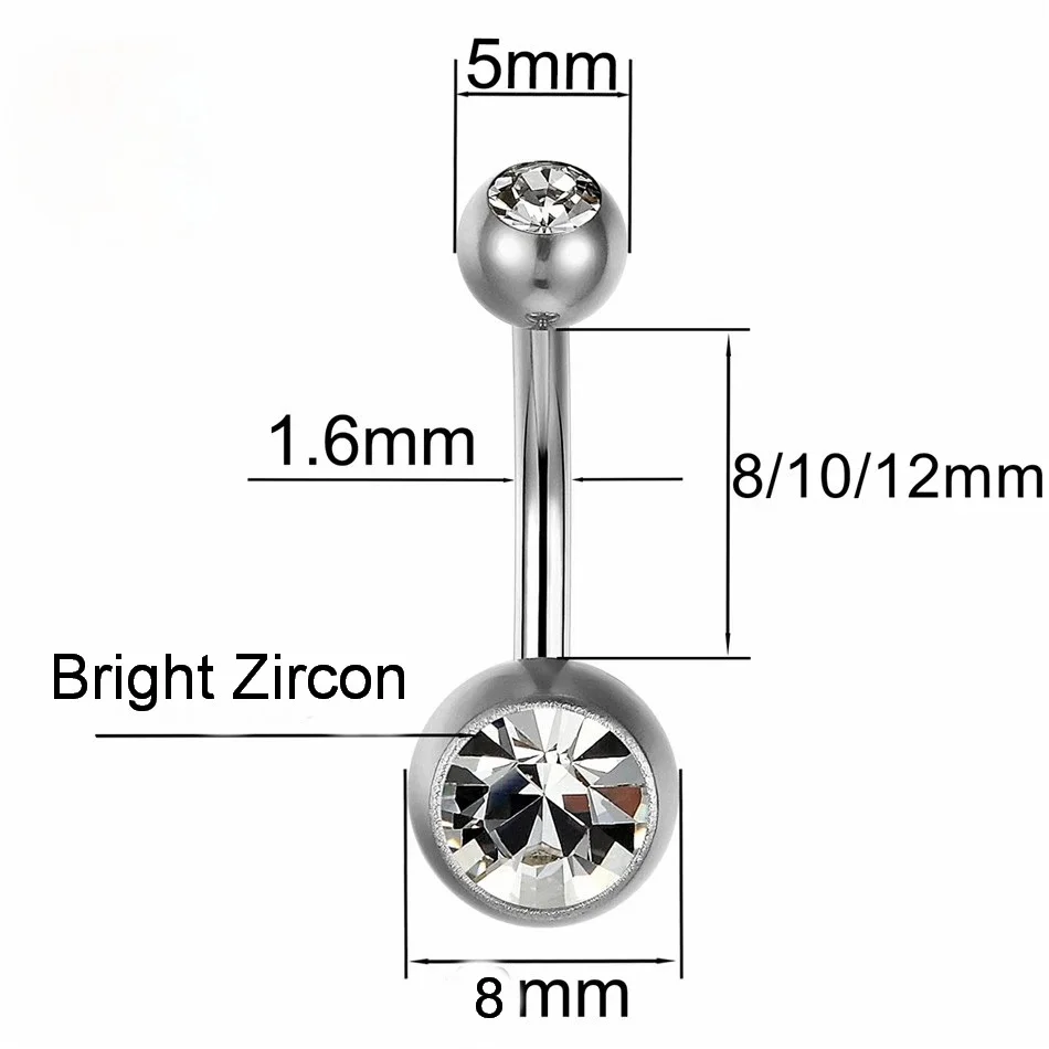 

Crystal Belly Button Rings Navel Ring Bar Zircon Barbell Drop Dangle Body Piercing Nombril Ombligo Body Jewelry for Women Men
