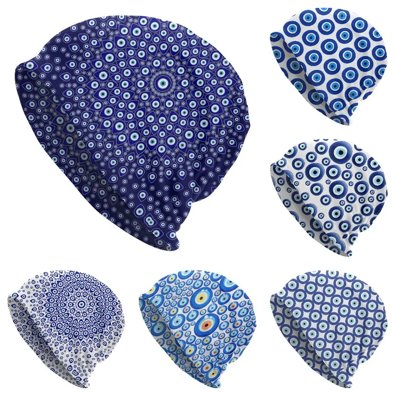 

Зимняя теплая вязаная шапка, женская и мужская шапка в средиземноморском стиле от сглаза, Ранняя шапка, турецкие племена, амулет, облегающая...