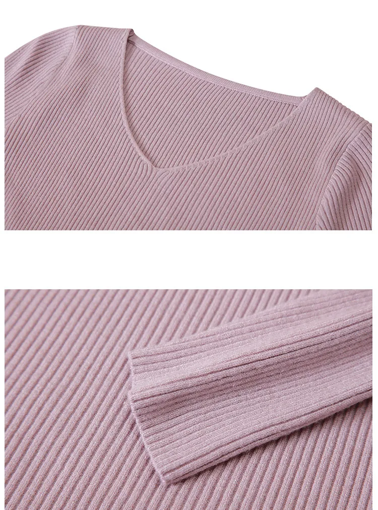 

Candy Colors Sweaters For Women V-neck Long Sleeve Knitted Pullovers Fall All Match Tops Female Black Sweater Jumpers W046