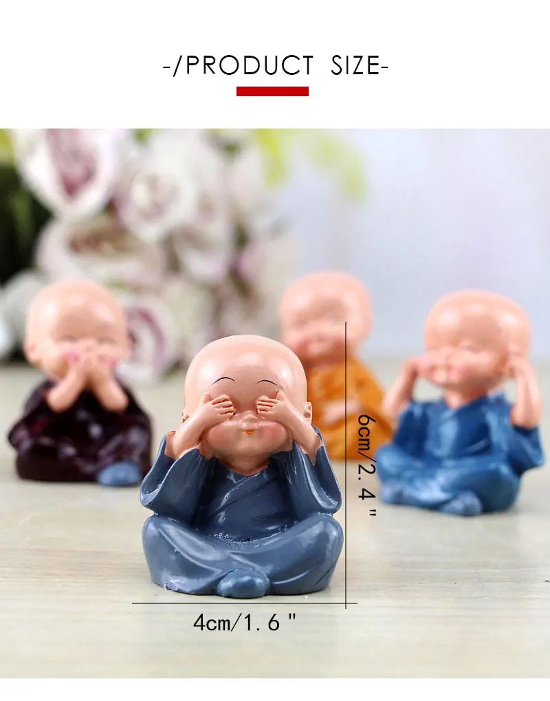 

Home Decor Shaolin Temple Monks Toys Car Decor Chinese Kongfu Figurines Buddha Statues Yoga Figuriness