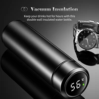 500ml vacuum intelligent digital thermos coffee mug double walled water bottle stainless steel smart travel insulated bottle