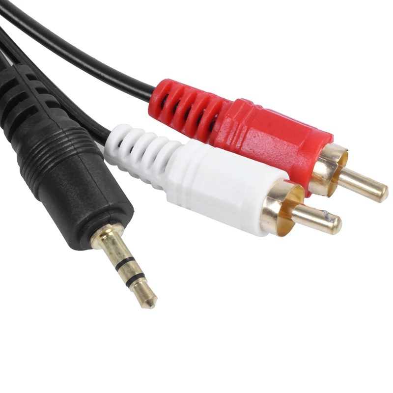 HOT-1.5M Gold 3.5mm 1/8 inch Male Mini Plug To 2 RCA Stereo Phono o Speaker Cable | Audio &amp Video Cables
