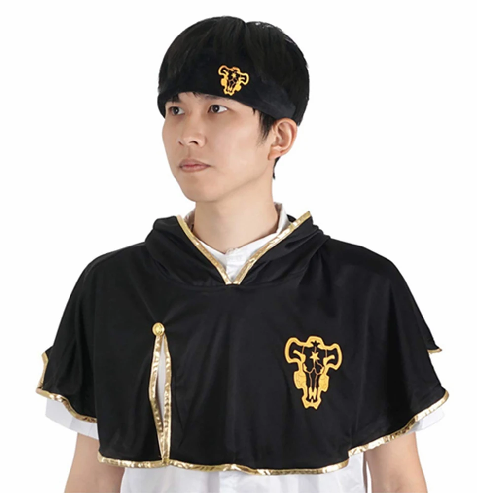 Anime Black Clover Asta Cloak Headband Hood Cape Halloween Party Carnival Cosplay Costume | Costumes