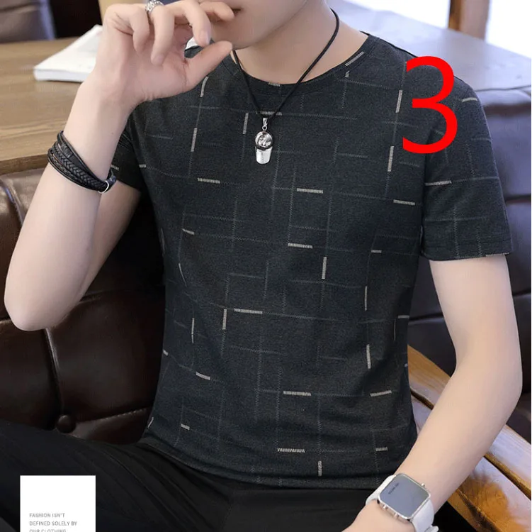 

Summer new short-sleeved t-shirt male Korean version of the self-cultivation trend youth thin section cotton casual handsome