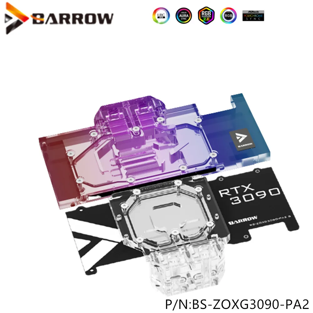 

Barrow 3090 3080 GPU Water Block for ZOTAC RTX 3090 3080 X GAMING, Full Cover ARGB GPU Cooler, BS-ZOXG3090-PA2