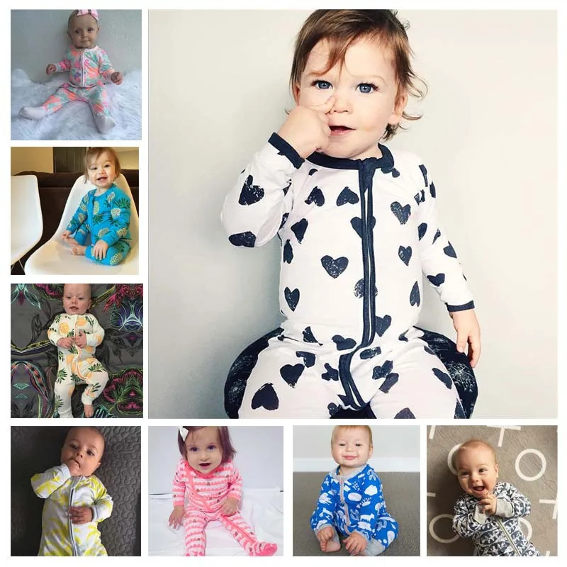 Romper Baby Girl Pattern 0-18M Born Boy Zipper Cotton Child Boys Clothes Spring Autumn Newborn Infant Jumpsuits | Детская одежда и