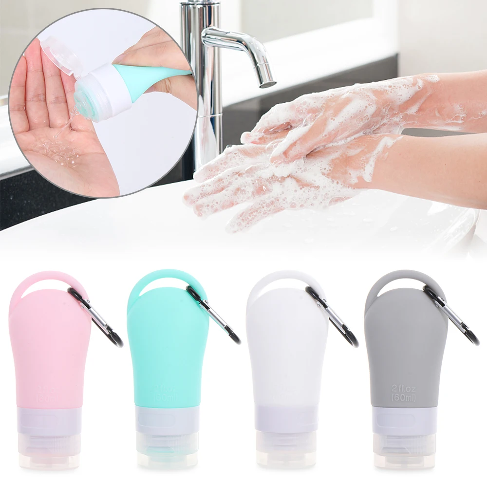 Дорожная бутылка герметичная силиконовая многоразовая сжимаемая дорожная