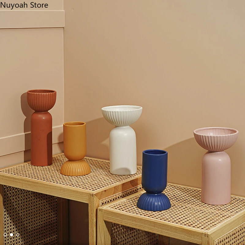 

Креативные украшения Ваза чаша в скандинавском минималистичном стиле для гостиной, аксессуары для засушенных цветов, украшения для дома, в...