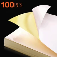 100200pcs a4 printing paper white inkjet laser printing copier paper label paper self adhesive label paper glossy matte paper