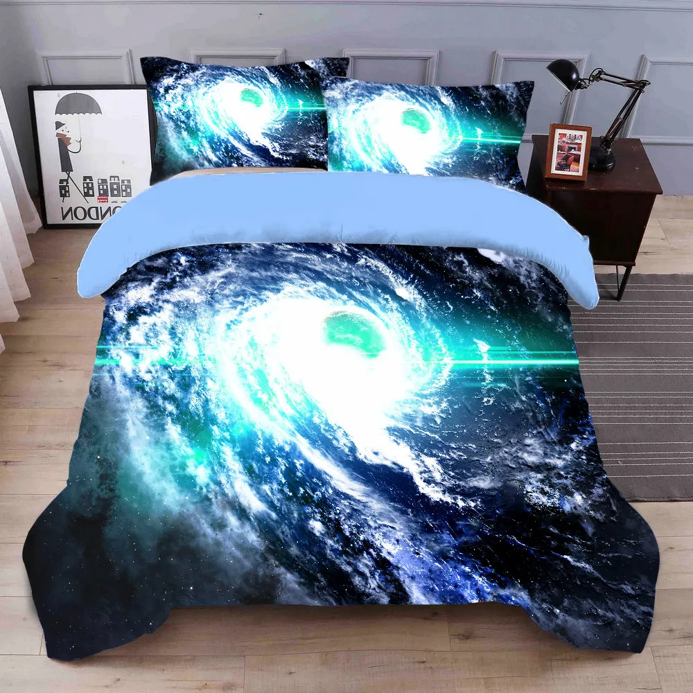 

Duvet Cover Bedding Clothes Set -Pringted with Galaxy,Earth,Universe,Outer Space,Sky,Moon,Explore,Blue,Stars