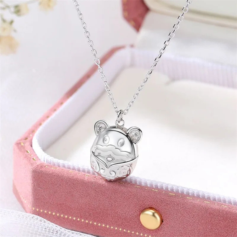 

Sodrov Sterling Silver 925 Animal Pendant Necklace Cute Mouse Lucky 925 Necklace for Women Necklaces