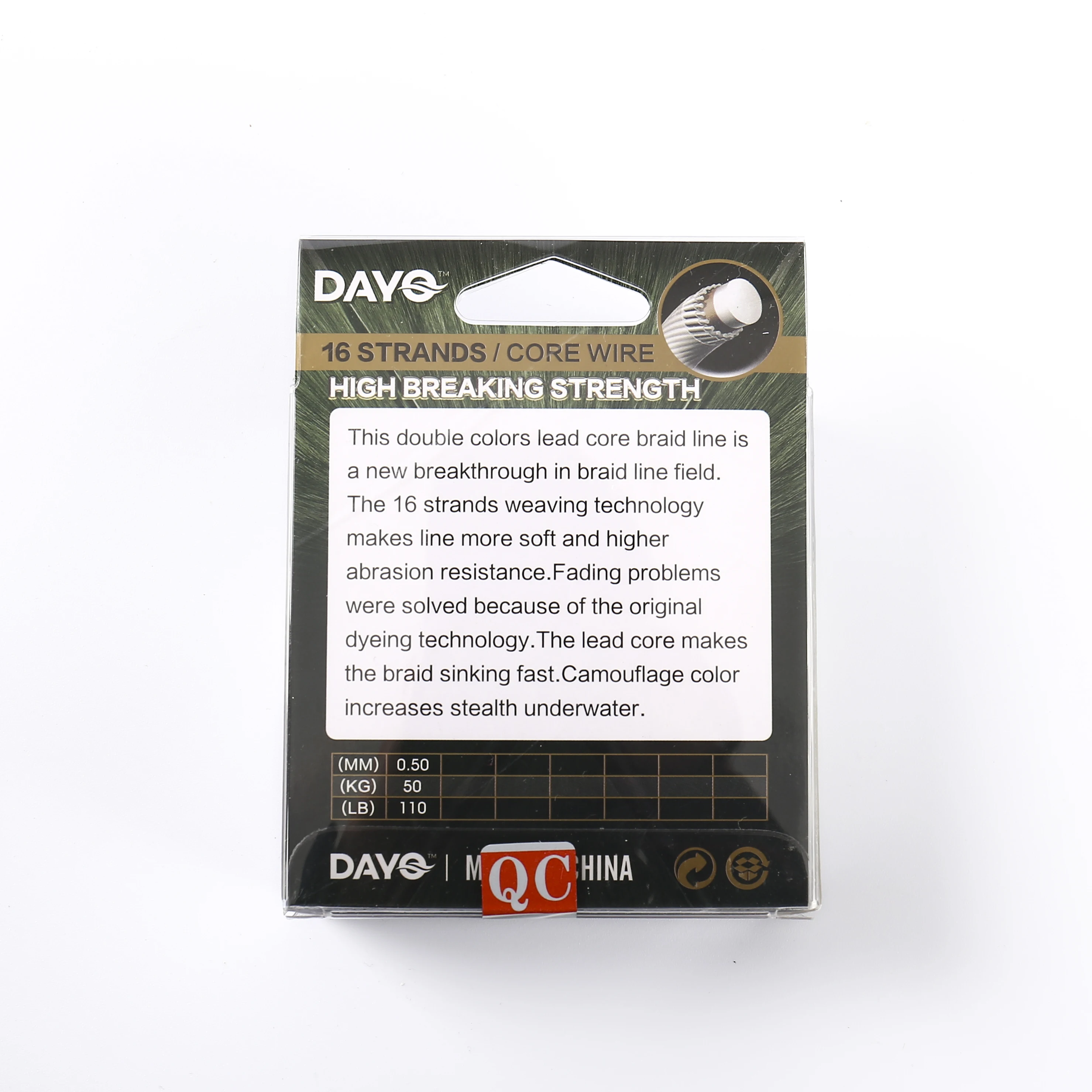 619125 DAYO LEAD CORE BRAID LINE SOLAR 0 50 мм длина 25 метров кг 110 LB черно зеленый цвет ЛИДКОР