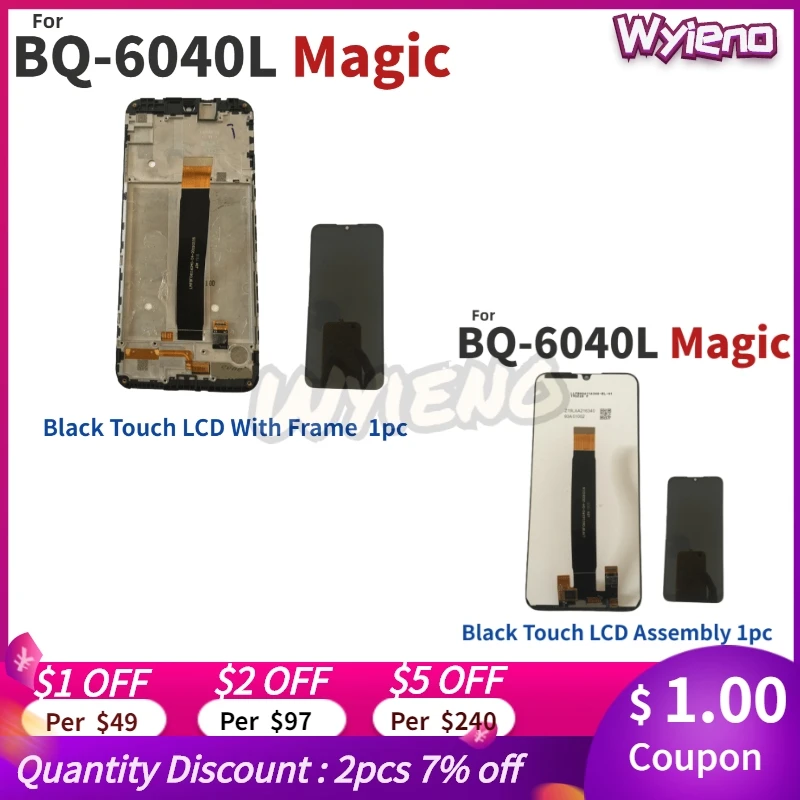 Wyieno 6 09 в черный сенсор для BQ Mobile BQ-6040L Magic 6040L ЖК-дисплей сенсорный экран стекло