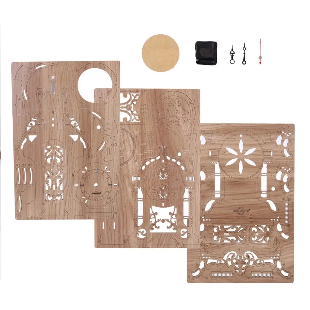 47 шт./компл. DIY деревянные часы пазл Модель Набор лазерной резки 3D колокольня
